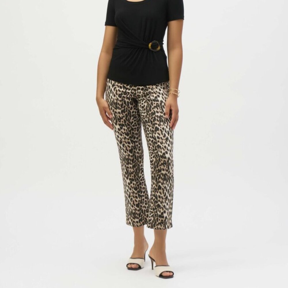 Joseph Ribkoff $205 252907 Leopard Print Flare Trousers Style 252907 Sz 22 NWT!